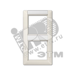 Рамка 2 поста универсальная с полем для надписи слоновая кость