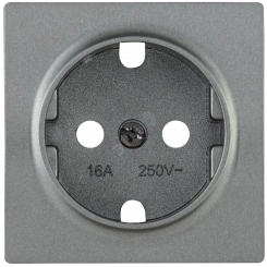 Накладка розетка с заземляющим контактом BOLERO антрацит