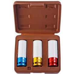 Набор головок торцевых глубоких для ударного инструмента 1/2''DR, для лекгосплавных колесных дисков, 17,19,21 мм, 3 предмета Набор головок торцевых глубоких для ударного инструмента 1/2''DR, для лекгосплавных колесных дисков, 17,19,21 мм, 3 предмета