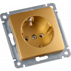 MASTER Розетка одноместная с заземляющим контактом, скрытой установки, в рамку, золото MASTER Розетка одноместная с заземляющим контактом, скрытой установки, в рамку, золото