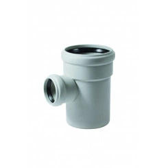 Тройник двухраструбный 87 град. 110х50 для бесшумной канализации Тройник двухраструбный 87 град. 110х50 для бесшумной канализации