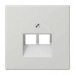 Накладка для 2-ой телефонной/компютерной розетки  IAE/UAE (1 x 8-пол.)  Серия LS990  Материал- термопласт  Цвет- светло-серый