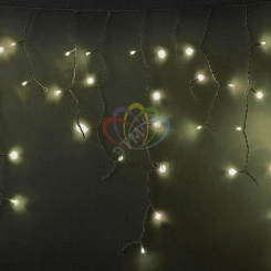 Гирлянда профессиональная Айсикл (бахрома) светодиодный 5.6х0.9м с эффектом мерцания белый провод 220В тепло-белый