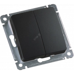 MASTER Выключатель двухклавишный скрытой установки, в рамку, черный MASTER Выключатель двухклавишный скрытой установки, в рамку, черный