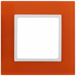 Рамка на 1 пост, стекло, Эра Elegance, оранжевый+бел, 14-5101-22