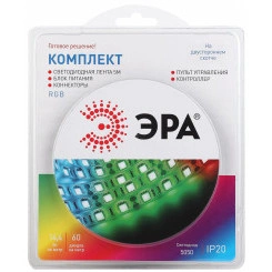 Набор со светодиодной лентой 12В 5050kit-14,4-60-12-IP20-RGB-5m ЭРА