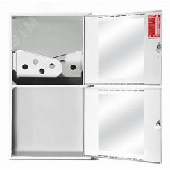 Шкаф пожарный навесной с окном ПРЕСТИЖ 700х1280х300 белый с двумя кассетами