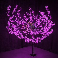 Фигура уличная светодиодная Дерево Сакура H1.5м диаметр кроны 1.8м фиолетовое IP54 понижающий трансформатор в комплекте
