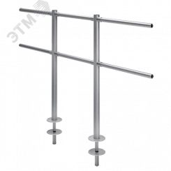 Стойка ограждения съемная L-образная с 2-мя полупетлями под поворотную створку или секцию и 2 муфты справа