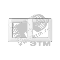 Рамка 2 поста горизонтальная с полем для надписи белая Рамка 2 поста горизонтальная с полем для надписи белая