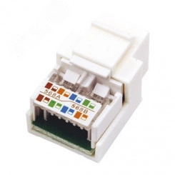 Модуль Keystone Jack RJ-45(8P8C) UTP неэкраниров. категория 5e 180 градус белый Модуль Keystone Jack RJ-45(8P8C) UTP неэкраниров. категория 5e 180 градус белый