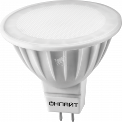 Лампа светодиодная LED 5вт 230в GU5.3 тепло-белый ОНЛАЙТ