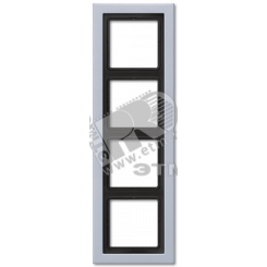 Рамка 4-я для горизонтальной/вертикальной установки  Серия- LS-Design  Материал- дуропласт  Цвет- алюминий