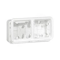 Коробка двухпостовая горизонтальная, цвет белый