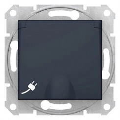 SEDNA РОЗЕТКА 16А c з/к, со шторками, с крышкой, быстрозажимные клеммы, ГРАФИТ SEDNA РОЗЕТКА 16А c з/к, со шторками, с крышкой, быстрозажимные клеммы, ГРАФИТ