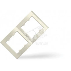 Рамка 2 поста Бриллиант вертикальная слоновая кость