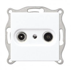 ECO Розетка TV-FM оконечная с накладкой, белая ECO Розетка TV-FM оконечная с накладкой, белая