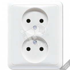 Розетка сдвоенная 16A 250V~ без заземления слоновая кость Розетка сдвоенная 16A 250V~ без заземления слоновая кость