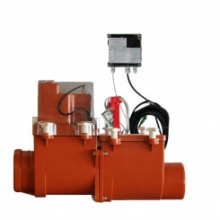 Затвор канализационный двухкамерный HL710.2 EPC с электроприводом с двумя монтажными лючками с входом для подключения компьютера DN 110 Затвор канализационный двухкамерный HL710.2 EPC с электроприводом с двумя монтажными лючками с входом для подключения компьютера DN 110