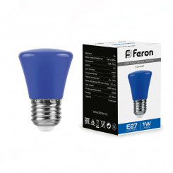 Лампа светодиодная LED 1вт Е27 синий колокольчик