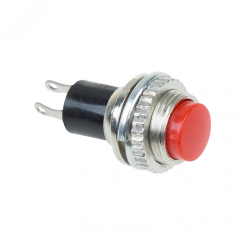 Выключатель-кнопка  металл 220V 2А (2с) (ON)-OFF  ?10.2  красная  Mini  REXANT