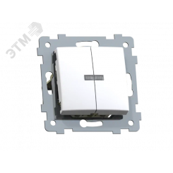 Мария Механизм выключателя двухклавишного скрытой установки со светоиндикацией С510-440, белый