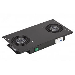 Модуль вентиляторный потолочный 2 вентилятора с термореле черный