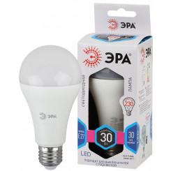 LED лампа A65-30W-840-E27 ЭРА (диод, груша, 30Вт, нейтр, E27) (10/100/1200)