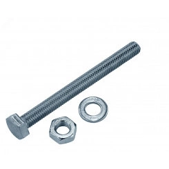 Болт DIN933 с шестигранной головкой оцинк. М8х150 + гайка + шайба (2 шт) Болт DIN933 с шестигранной головкой оцинк. М8х150 + гайка + шайба (2 шт)