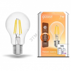 Лампа светодиодная умная LED 7 Вт 806 Лм 2700К E27 А60 диммируемая управление по Wi-Fi Smart Home Filament Gauss