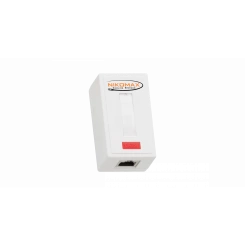 Настенная розетка, 1 порт, Кат.5e, RJ45/8P8C, на плате, экраннированный, белая Настенная розетка, 1 порт, Кат.5e, RJ45/8P8C, на плате, экраннированный, белая