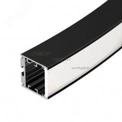 Профиль SL-ARC-3535-D1500-W90 BLACK (1180мм, дуга 1 из 4) (ARL, Алюминий)