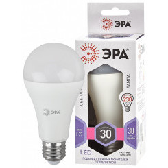 LED лампа A65-30W-860-E27 ЭРА (диод, груша, 30Вт, холодный, E27) (10/100/1200)