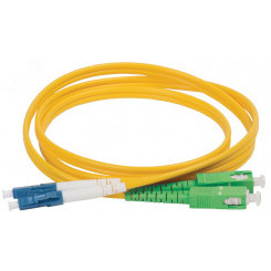Шнур оптический коммутационный переходной (патч-корд) для одномодового кабеля (SM) 9/125 (OS2) SC/APC-LC/APC двойного исполнения (Duplex) LSZH 1м