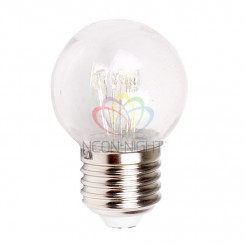 Лампа шар профессиональная LED Е27 d45 6LED желтый эффект ЛОН прозрачная колба