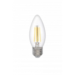 Лампа сетодиодная декоративная LED 8w E27 4000K свеча прозрачная филамент 230/50 Jazzway