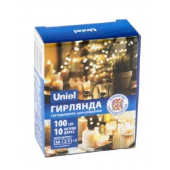 Гирлянда светодиодная на батарейках 3AA (не в/к) Роса 10м 100 светодиодов Разноцветный свет Провод медный ULD-S1000-100/SCB/3AA MULTI IP20 DEW Гирлянда светодиодная на батарейках 3AA (не в/к) Роса 10м 100 светодиодов Разноцветный свет Провод медный ULD-S1000-100/SCB/3AA MULTI IP20 DEW