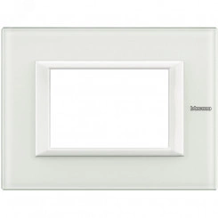 Axolute Накладки декоративные прямоугольные White/белое стекло на 3 модуля