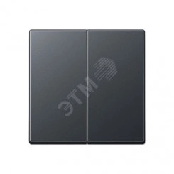 Клавиша 2-я для выключателей и кнопок  без подсветки. Серия A500  Материал- термопласт  Цвет- матовый антрацит