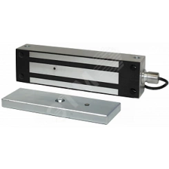 Замок электромагнитный, мониторинг, СИД, уличное исполнение, нержавеющая сталь, 12 VDC / 500мА или 24VDC / 250мА, усилие 500 кг.