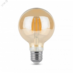 Лампа светодиодная LED 6 Вт 550 Лм 2400К теплая Е27 G95 golden Filament Gauss