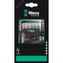 Набор бит биторсионных с битодержателем Bit-Check 12 BiTorsion 1 SB. 12 предметов с держателем-еврослот для подвеса комплектация: 1x 889/4/1 K Универсальный держатель Rapidaptor 1/4 x 50 мм 3x 851/1 BTZ Насадки: PH 1x25 2x PH 2x25 3x 855/1 BTZ Н