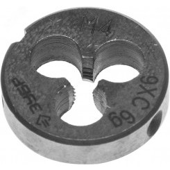 Плашка М4x0.7мм, сталь 9ХС, круглая ручная