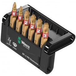 Набор бит с битодержателем Bit-Check 6 PH Diamond 1 алмазное покрытие 6 предметов