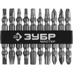 Набор бит длинные ''МХ-10'', Cr-V, двусторонние для шуруповерта в держателе 10 шт Набор бит длинные ''МХ-10'', Cr-V, двусторонние для шуруповерта в держателе 10 шт