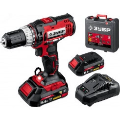 Дрель-шуруповерт 14.4В, 2 АКБ (2Ач), в кейсе, Мастер