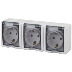 Розетка 3-м ОП Эра Эксперт 11-2406-01 16А IP54 16AX 250В 3х2P+E защ. шторки бел. Эра Б0020722 Розетка 3-м ОП Эра Эксперт 11-2406-01 16А IP54 16AX 250В 3х2P+E защ. шторки бел. Эра Б0020722