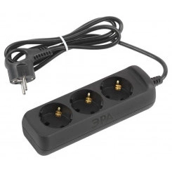 Удлинитель электрический UX-3e-1.5m-B с заземл. 3 розетки 1.5м ПВС 3х0.75кв.мм 10А черн. Эра Б0057721 Удлинитель электрический UX-3e-1.5m-B с заземл. 3 розетки 1.5м ПВС 3х0.75кв.мм 10А черн. Эра Б0057721