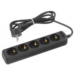 Удлинитель электрический UX-5e-1.5m-B с заземлением 5 розеток 1.5м ПВС 3х0.75кв.мм 10А черн. Эра Б0057724 Удлинитель электрический UX-5e-1.5m-B с заземлением 5 розеток 1.5м ПВС 3х0.75кв.мм 10А черн. Эра Б0057724