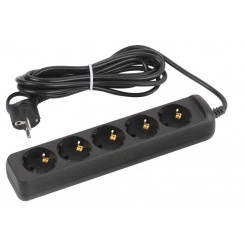 Удлинитель электрический UX-5e-5m-B с заземлением 5 розеток 5м ПВС 3х0.75мм2 10А черн. Эра Б0057726 Удлинитель электрический UX-5e-5m-B с заземлением 5 розеток 5м ПВС 3х0.75мм2 10А черн. Эра Б0057726